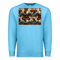 Ocean Blue Longhorn Cow Pattern Premium Sweatshirt - CowhideDigitalArt