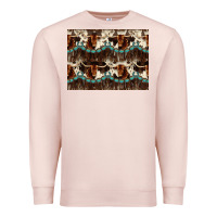 Pale Pink Longhorn Cow Pattern Premium Sweatshirt - CowhideDigitalArt