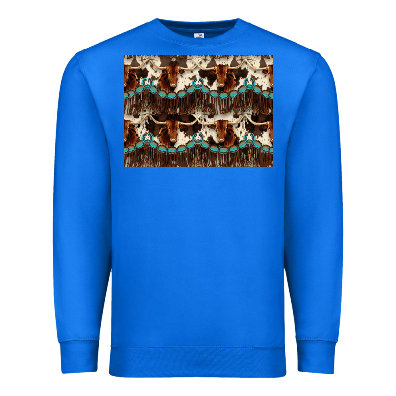Longhorn Cow Pattern Premium Sweatshirt by CowhideDigitalArt | Teevron