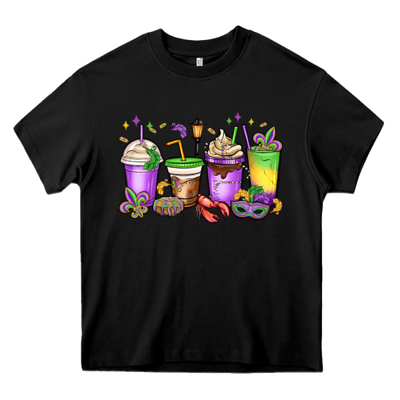 Mardi Gras Coffee Cups Heavy Core Tee by MaliasSmallBusiness | Teevron