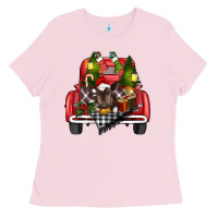 Bubblegum Pink christmas truck Ladies Tee - RanaPortraitStore