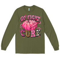 Army Green go fight cure pumpkin Long Sleeve Tee - texasbilliewilder