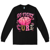 Black go fight cure pumpkin Long Sleeve Tee - texasbilliewilder