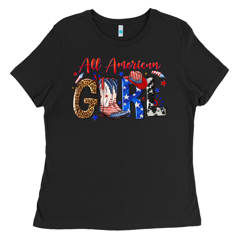 All American Girl Ladies Tee by NancyCooperArtShop | Teevron