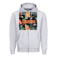 Heather Grey nail queen hand and polish with lights and leopard seamless pattern bb Zipper Hoodie - BundleAndBundleShop