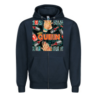 Navy nail queen hand and polish with lights and leopard seamless pattern bb Zipper Hoodie - BundleAndBundleShop