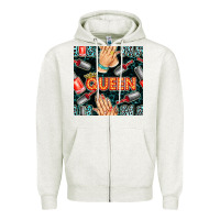 Oatmeal Heather nail queen hand and polish with lights and leopard seamless pattern bb Zipper Hoodie - BundleAndBundleShop