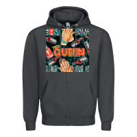 Smoke nail queen hand and polish with lights and leopard seamless pattern bb Zipper Hoodie - BundleAndBundleShop