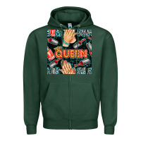 Sports Green nail queen hand and polish with lights and leopard seamless pattern bb Zipper Hoodie - BundleAndBundleShop