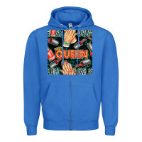 True Royal nail queen hand and polish with lights and leopard seamless pattern bb Zipper Hoodie - BundleAndBundleShop