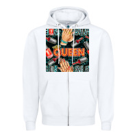 White nail queen hand and polish with lights and leopard seamless pattern bb Zipper Hoodie - BundleAndBundleShop