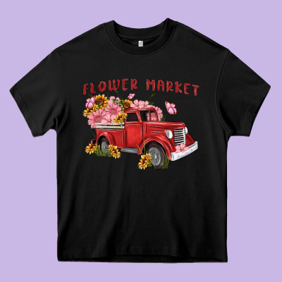 Flower Market Heavy Core Tee Designed By Maliassmallbusiness