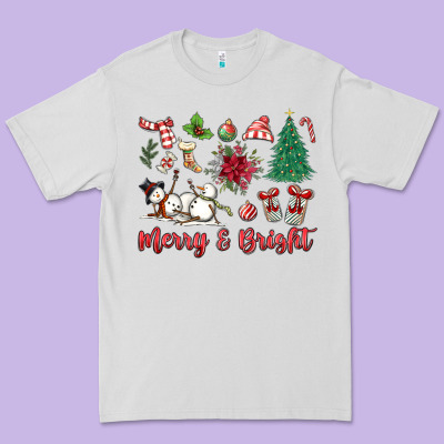 Merry Bright Premium Tee Designed By Maliassmallbusiness