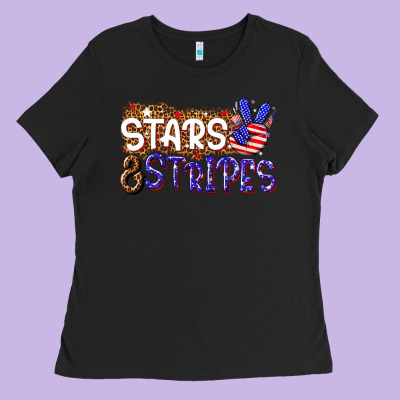 Stars And Stripes Ladies Tee Designed By Nancycooperartshop