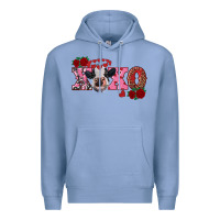 Colony Blue xoxo calf Premium Hoodie - RanaPortraitStore