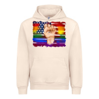 Sandshell lgbtq flag and american flag with hand Urban Hoodie - Artiststas