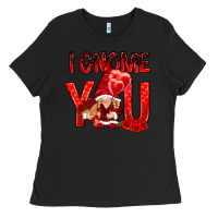 Black i gnome you with roses Ladies Tee - NancyCooperArtShop