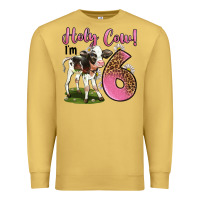 Antique Gold holy cow i'm 6 years old Premium Sweatshirt - LillyAllenDesigns
