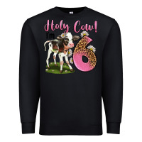 Black holy cow i'm 6 years old Premium Sweatshirt - LillyAllenDesigns