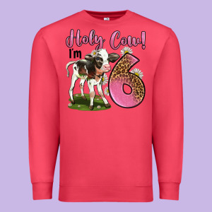 Holy Cow I'm 6 Years Old Premium Sweatshirt Designed By Lillyallendesigns
