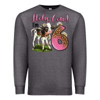 Charcoal Heather holy cow i'm 6 years old Premium Sweatshirt - LillyAllenDesigns