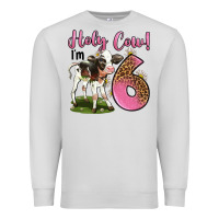 Dove Grey holy cow i'm 6 years old Premium Sweatshirt - LillyAllenDesigns