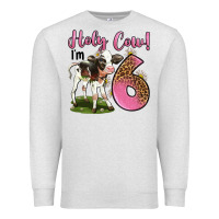Oatmeal Heather holy cow i'm 6 years old Premium Sweatshirt - LillyAllenDesigns