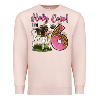 Pale Pink holy cow i'm 6 years old Premium Sweatshirt - LillyAllenDesigns
