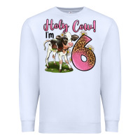 White holy cow i'm 6 years old Premium Sweatshirt - LillyAllenDesigns