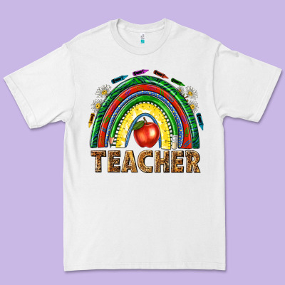 Rainbow Teacher Premium Tee Designed By Nancycooperartshop
