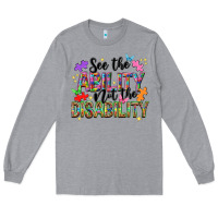 Heather Grey see the ability not the disability nca Long Sleeve Tee - NancyCooperArtShop