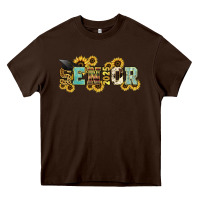 Chocolate Brown senior 2025 sunflowers Heavy Core Tee - NancyCooperArtShop