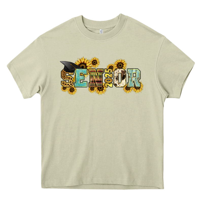 Senior 2025 Sunflowers Heavy Core Tee by NancyCooperArtShop | Teevron