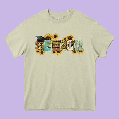 Senior 2025 Sunflowers Heavy Core Tee Designed By Nancycooperartshop
