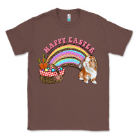 Chestnut Happy Easter Bunny And Egg Basket Rainbow Classic Tee - RanaPortraitStore