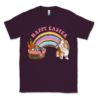 Plum Happy Easter Bunny And Egg Basket Rainbow Classic Tee - RanaPortraitStore