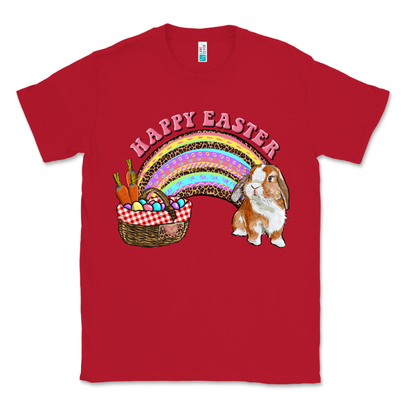 Happy Easter Bunny And Egg Basket Rainbow Classic Tee by RanaPortraitStore | Teevron