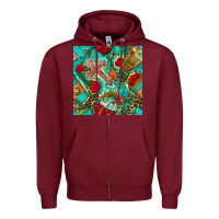 Burgundy faith coffee cup and cross with leopard and roses seamless pattern bbs Zipper Hoodie - BundleAndBundleShop