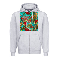 Heather Grey faith coffee cup and cross with leopard and roses seamless pattern bbs Zipper Hoodie - BundleAndBundleShop