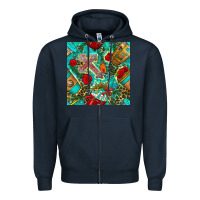 Navy faith coffee cup and cross with leopard and roses seamless pattern bbs Zipper Hoodie - BundleAndBundleShop