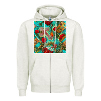 Oatmeal Heather faith coffee cup and cross with leopard and roses seamless pattern bbs Zipper Hoodie - BundleAndBundleShop