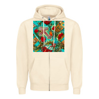 Sandshell faith coffee cup and cross with leopard and roses seamless pattern bbs Zipper Hoodie - BundleAndBundleShop