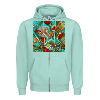 Seafoam faith coffee cup and cross with leopard and roses seamless pattern bbs Zipper Hoodie - BundleAndBundleShop