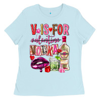 Baby Blue v is for vodka Ladies Tee - NancyCooperArtShop