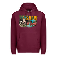 Burgundy Show mom cow Mother's Day Premium Hoodie - FaDigitalArtStudio