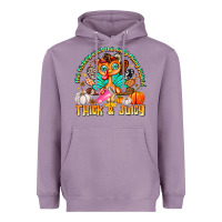 Lavender The Turkey Ain’t The Only Thing Lookin Thick & J Heavyweight Hoodie - CowhideDigitalArt