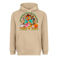 Mushroom The Turkey Ain’t The Only Thing Lookin Thick & J Heavyweight Hoodie - CowhideDigitalArt