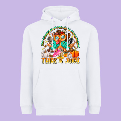 The Turkey Ain’t The Only Thing Lookin Thick & J Heavyweight Hoodie Designed By Cowhidedigitalart