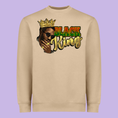 Black King Heavyweight Sweatshirt Designed By Howdyjamesfarm