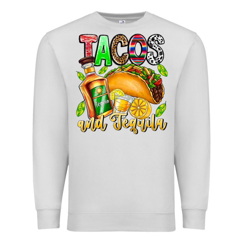Tacos And Tequila Premium Sweatshirt by CowhideDigitalArt | Teevron